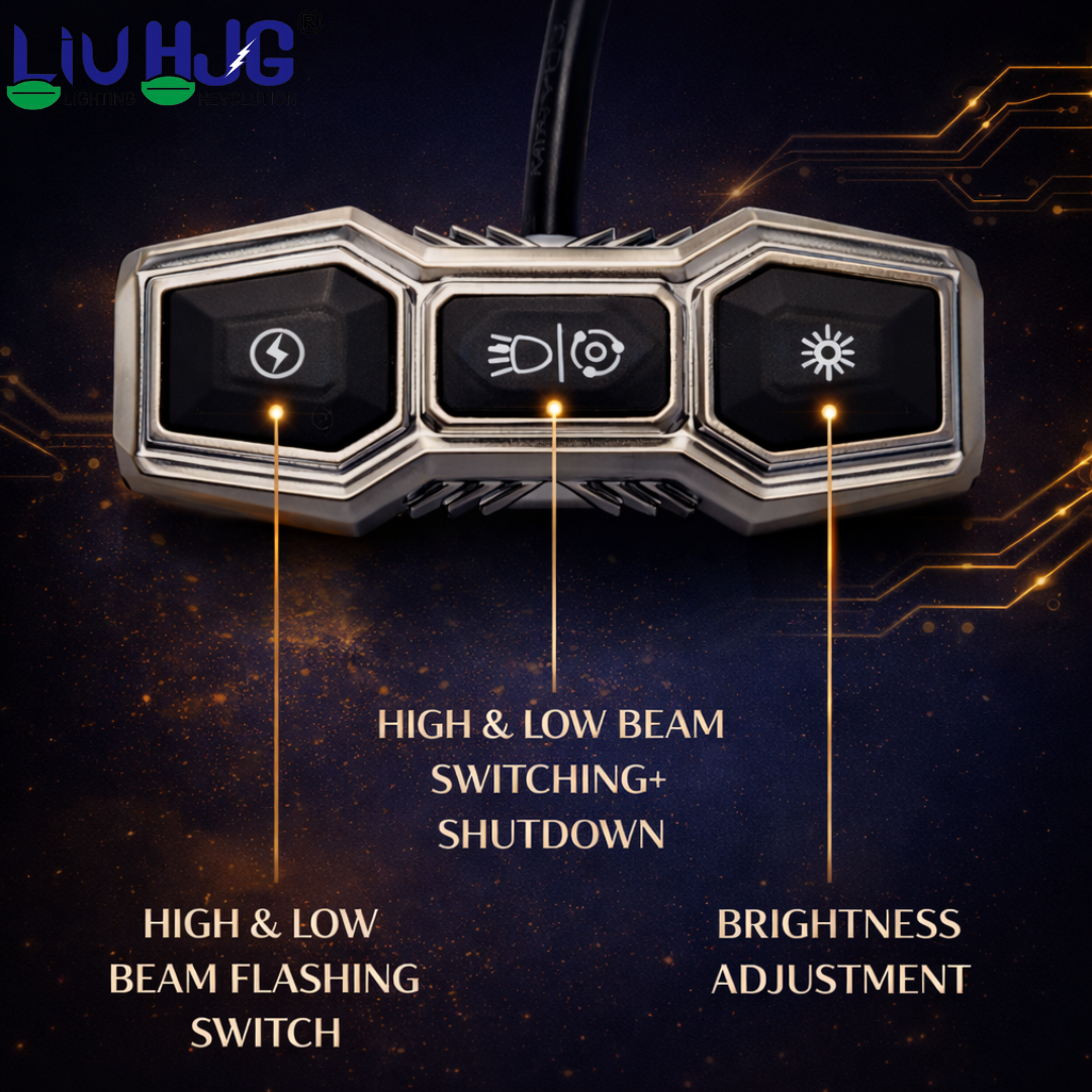 LIU HJG 3 Pin Coupler Premium Wiring Harness for Auxiliary LED Fog Lights 3.4 Meter Wire with Heavy Duty Metal Switch Copper Wiring Suitable for 3 Wire Fog Lights (Pack of 1)