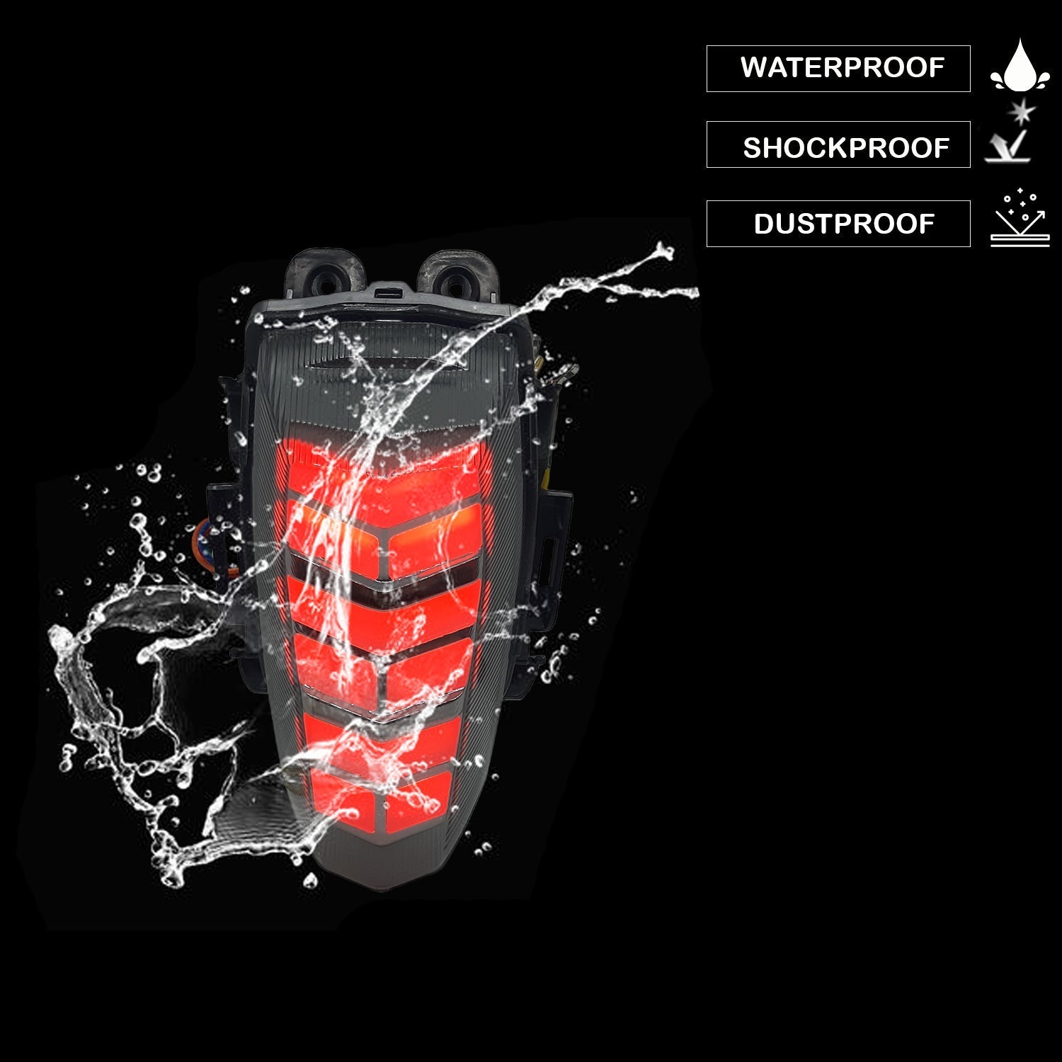 AUTOPOWERZ Motorcycle Rear Tail Assembly LED Lights with Turn Signal Indicator, Waterproof Brake Stop Integrated Tail Light With Red And Yellow Light Effect for Yamaha R15 V3