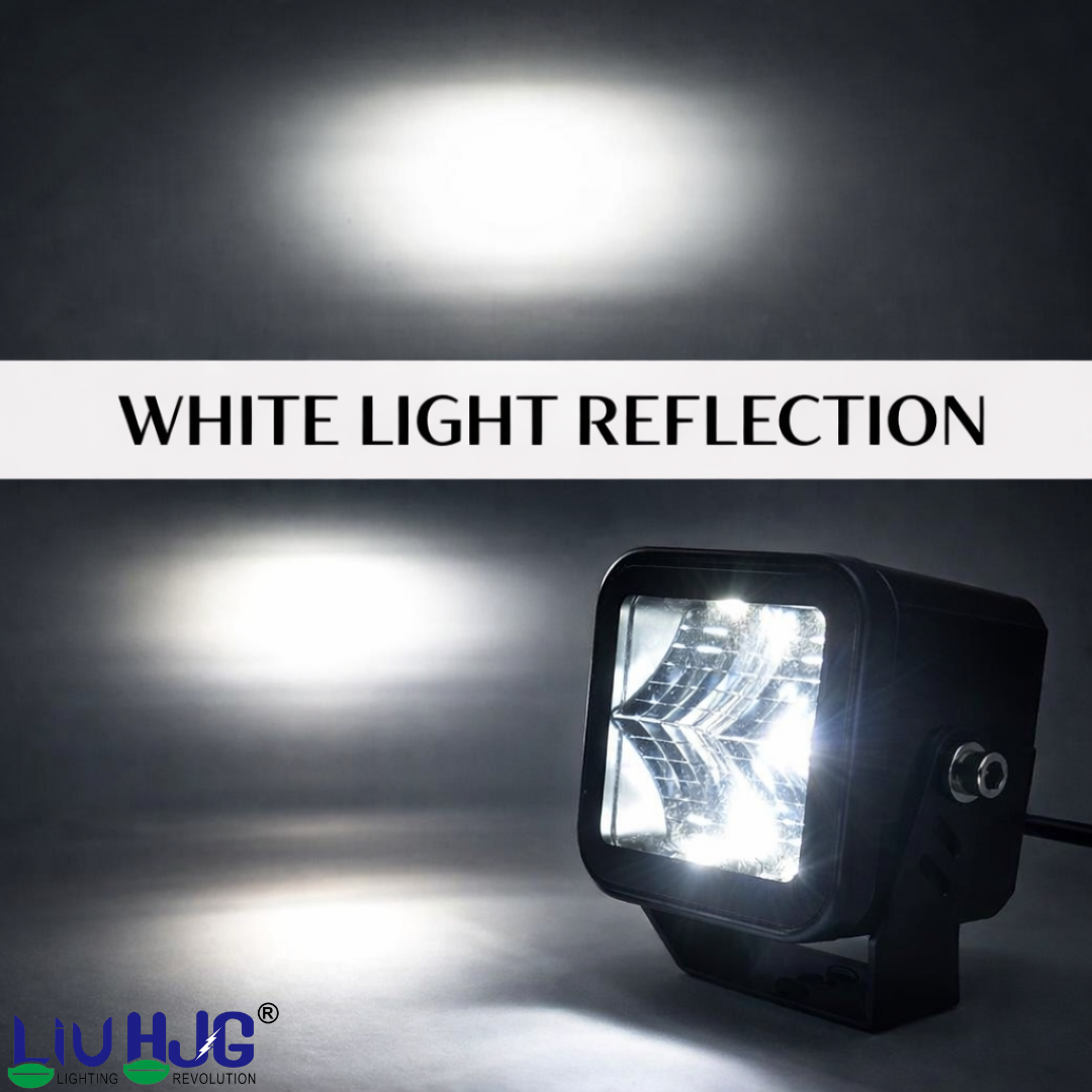 LIU HJG 4 LED Super Bright Fog Light Waterproof & Dustproof 72 Watts 12V DC Power White High Beam Light Reflection Universal fit for All Bikes & Cars (Pack of 2)