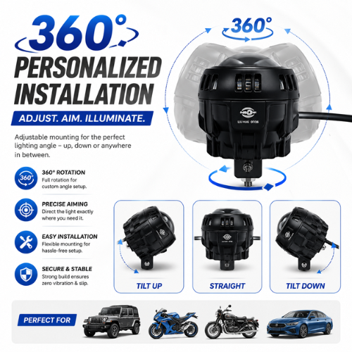 AUTOPOWERZ MC Top 360 Degree Adjustable Personalized Installation Clamp Mount