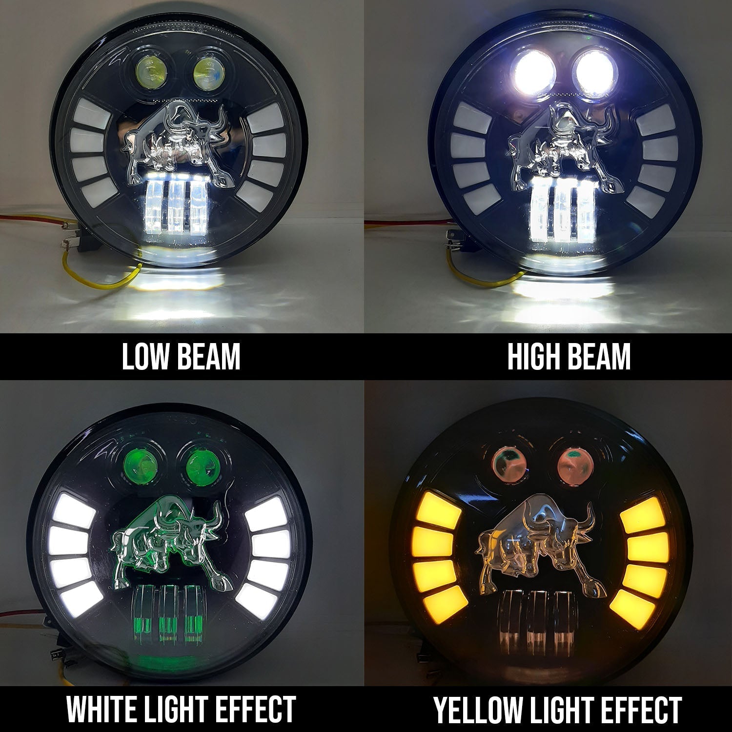 7 Inch Bull AUTOPOWERZ® 7 Inch Round BULL Headlight ( 7 Inch Bull Headlight) White