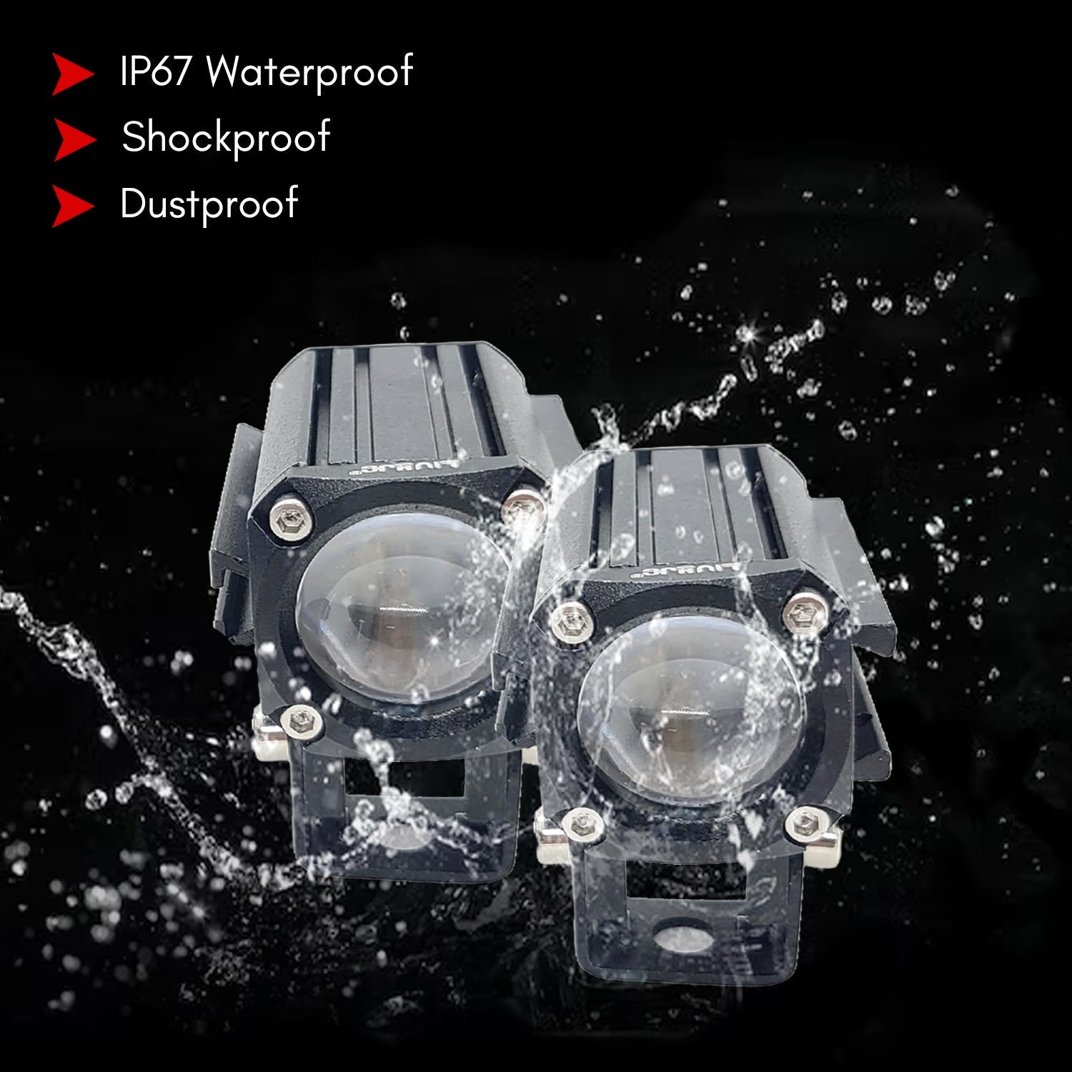 60W White/Yellow with RED Devil Eye LED Fog Light