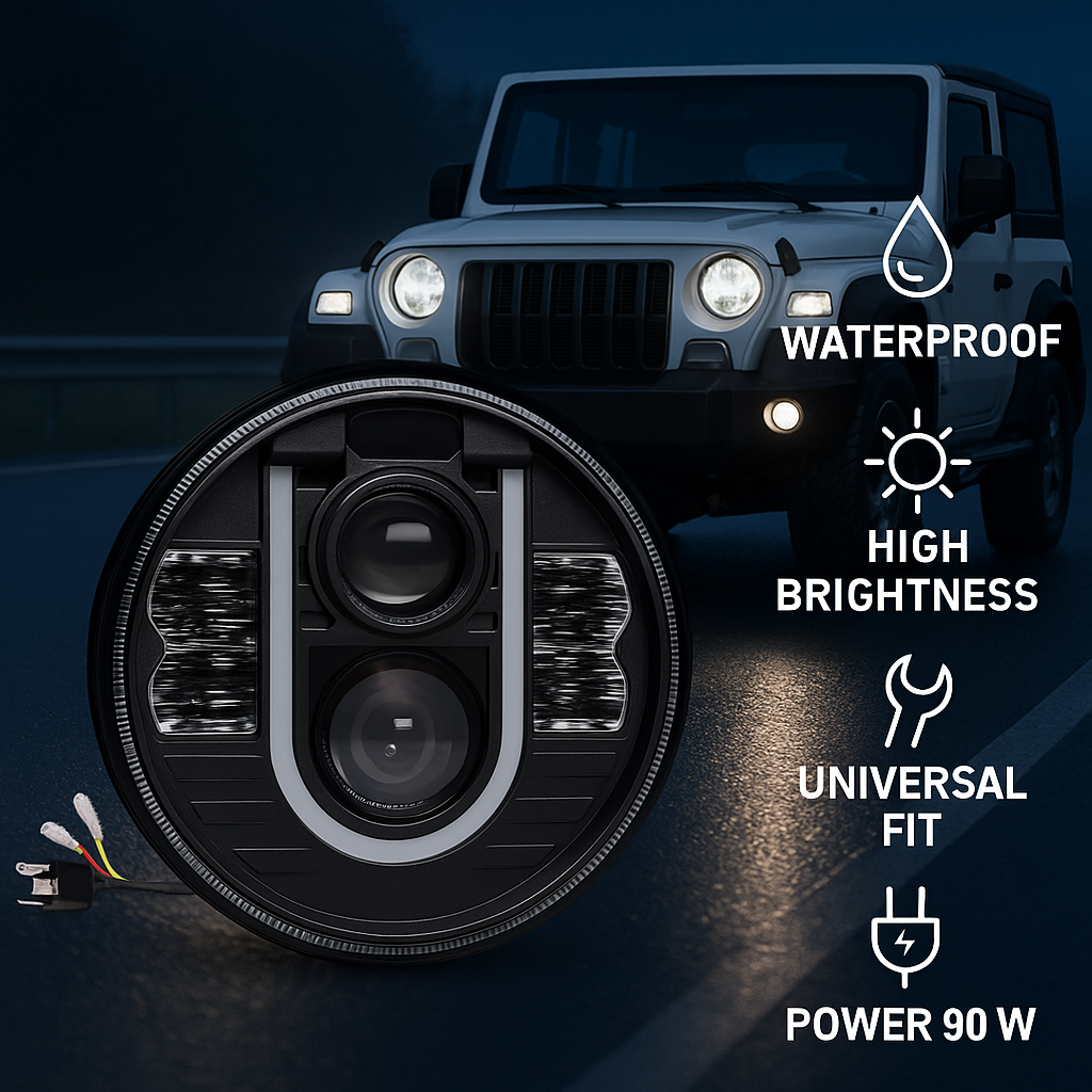 7 inch U Shape Round Headlight