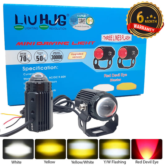 Original LIU HJG V3 Mini Drive, Red Devil Eye, Yellow White Flashing