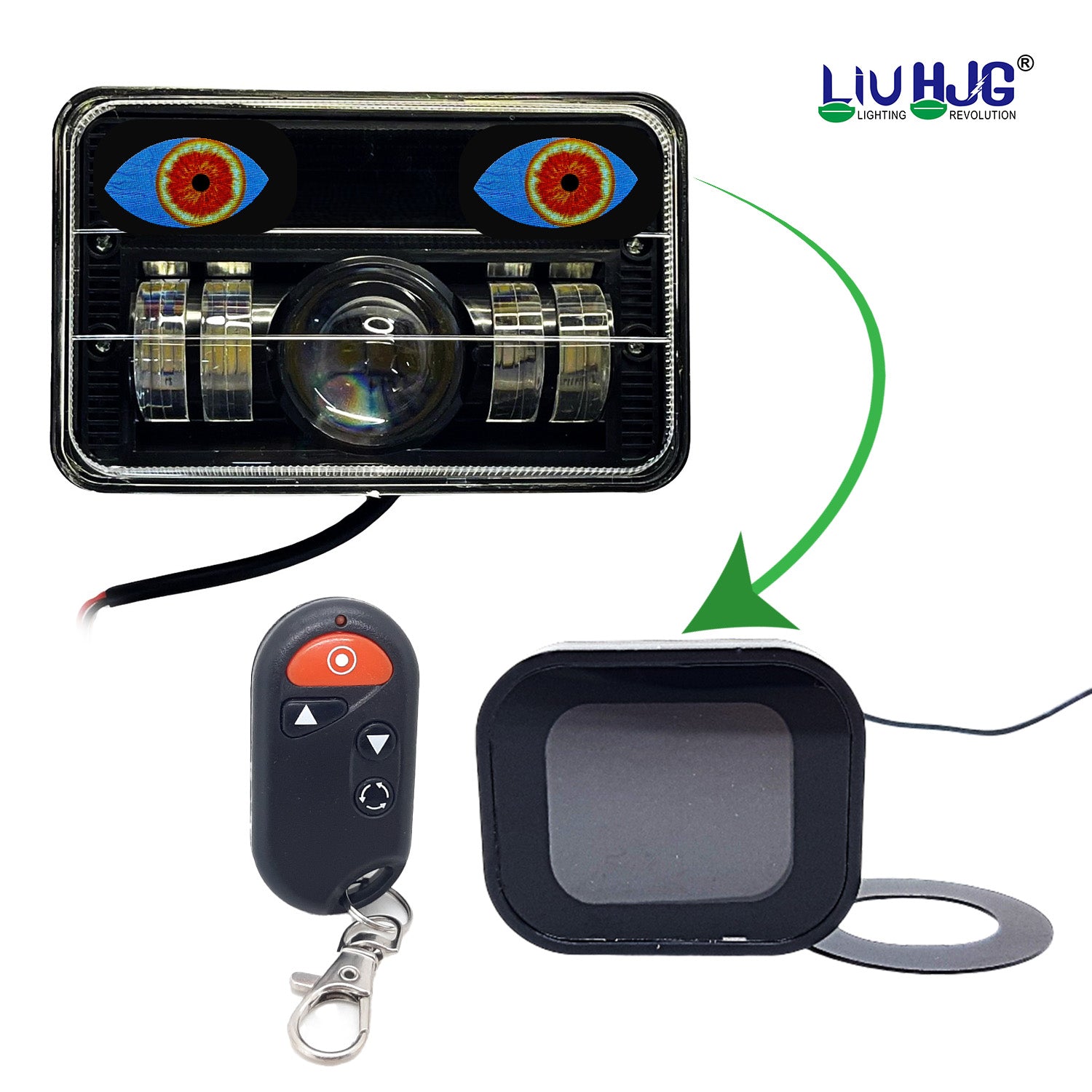 Motorcycle Eye Light, Led eye light for car, devil eye light, single eye led, liu hjg official store, led eye light for bike, - Animated Eye Light