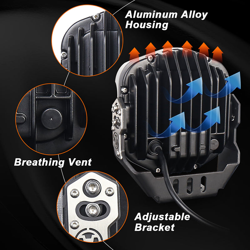 Aluminum Alloy Housing with Breathing Vent and Adjustable Bracket