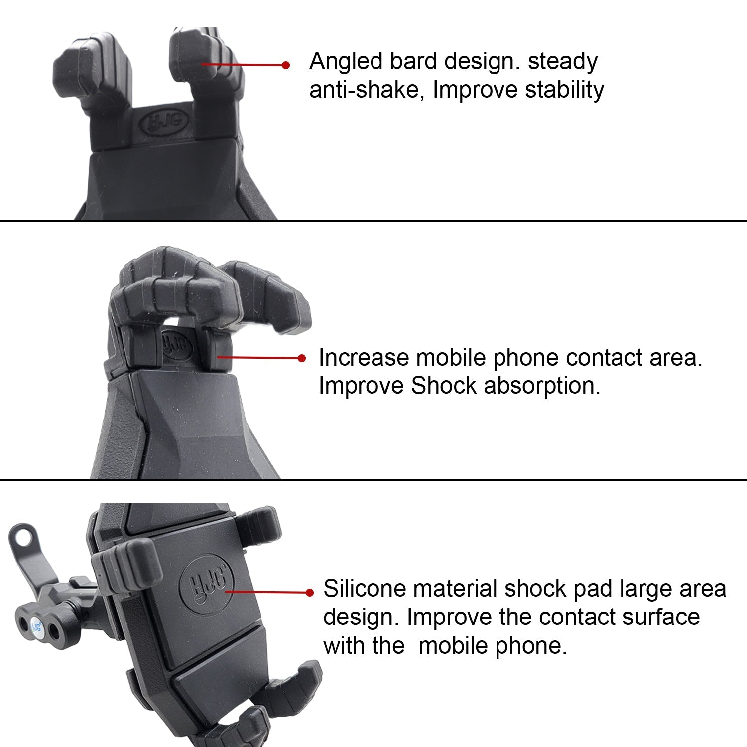 HJG Shockproof Bike Mobile Holder For Mobile,Action Camera,GPS Mounting with Adjustable Design Universal For All Bikes