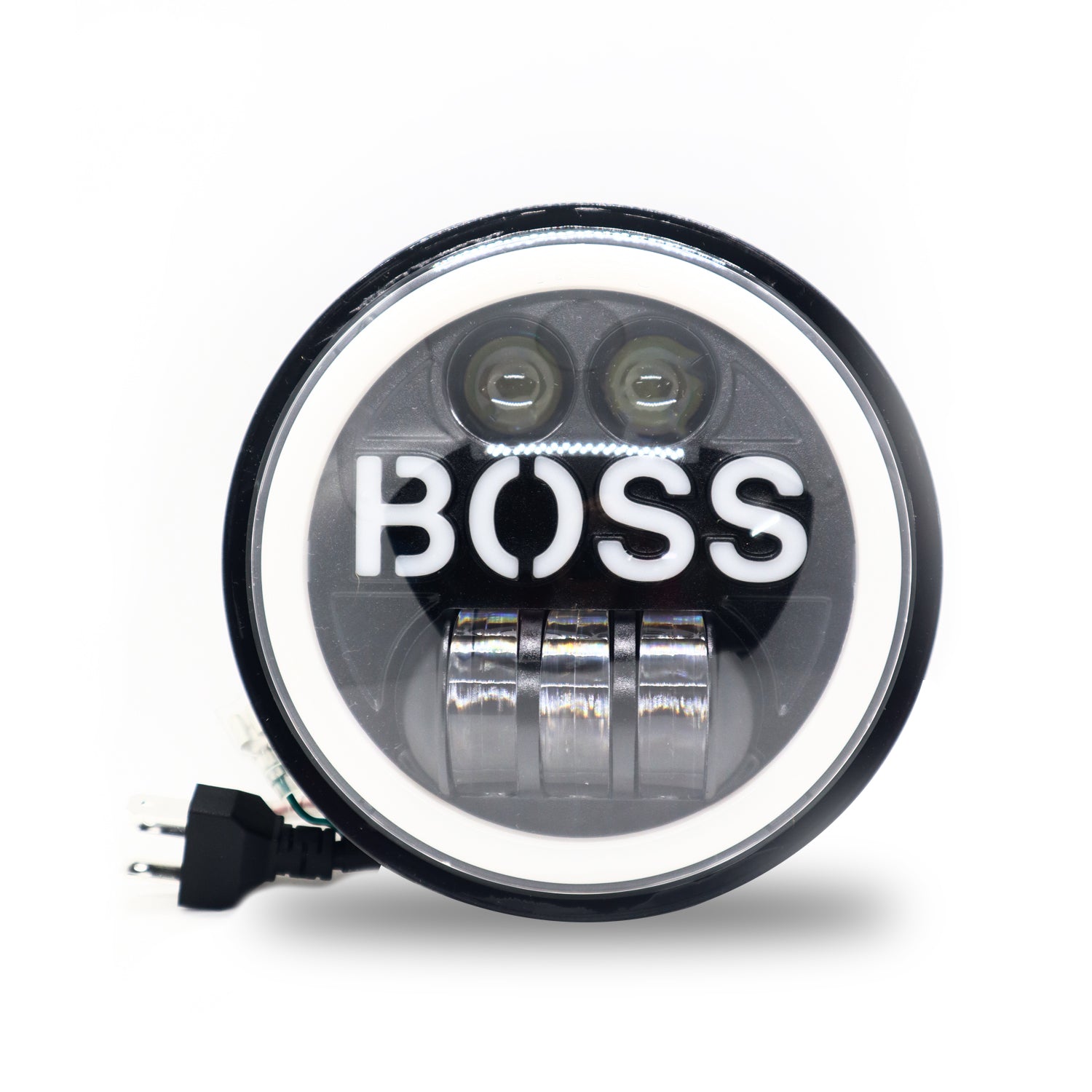 5.75 Inch Round Boss Headlight for Bajaj Avenger & Harley-Davidson(12V-80V, 75W)