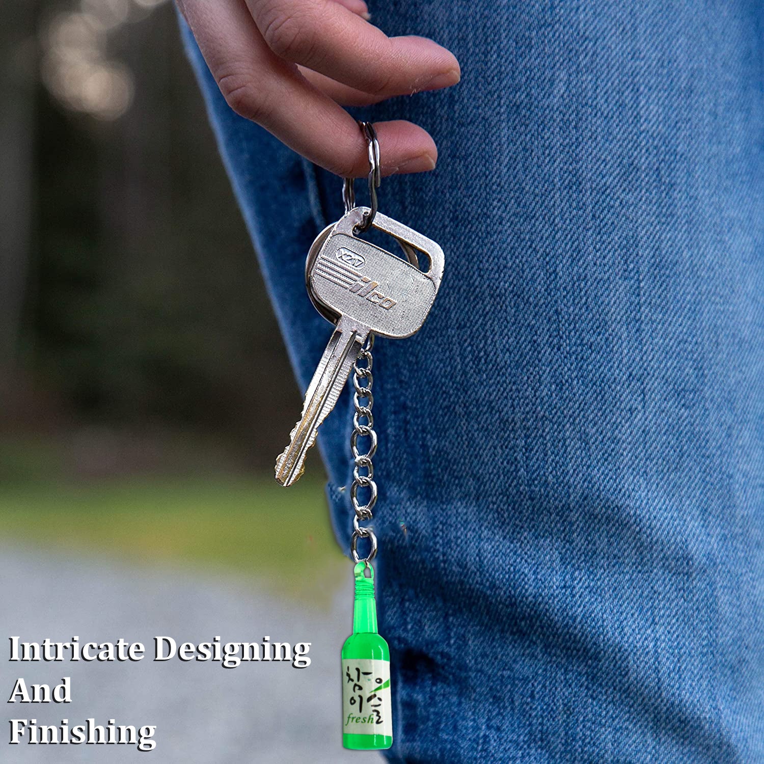 AUTOPOWERZ Cute Bottle Keychain (Green Bottle Keyring)