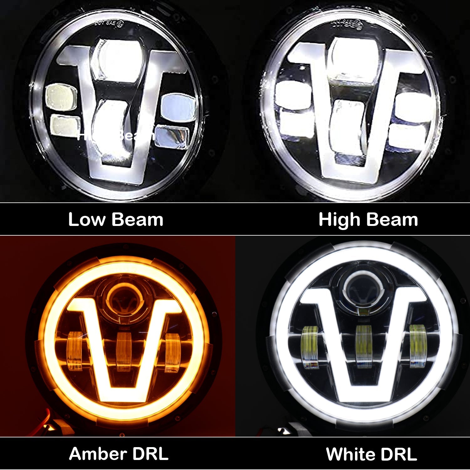 7 Inch Dual Color with DRL LED Headlight