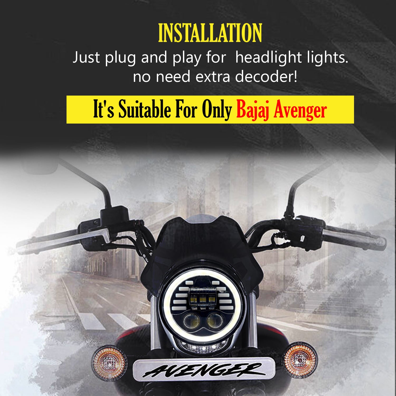 5.75 Inch Round Indicator Headlight for Bajaj Avenger Harley Davidso