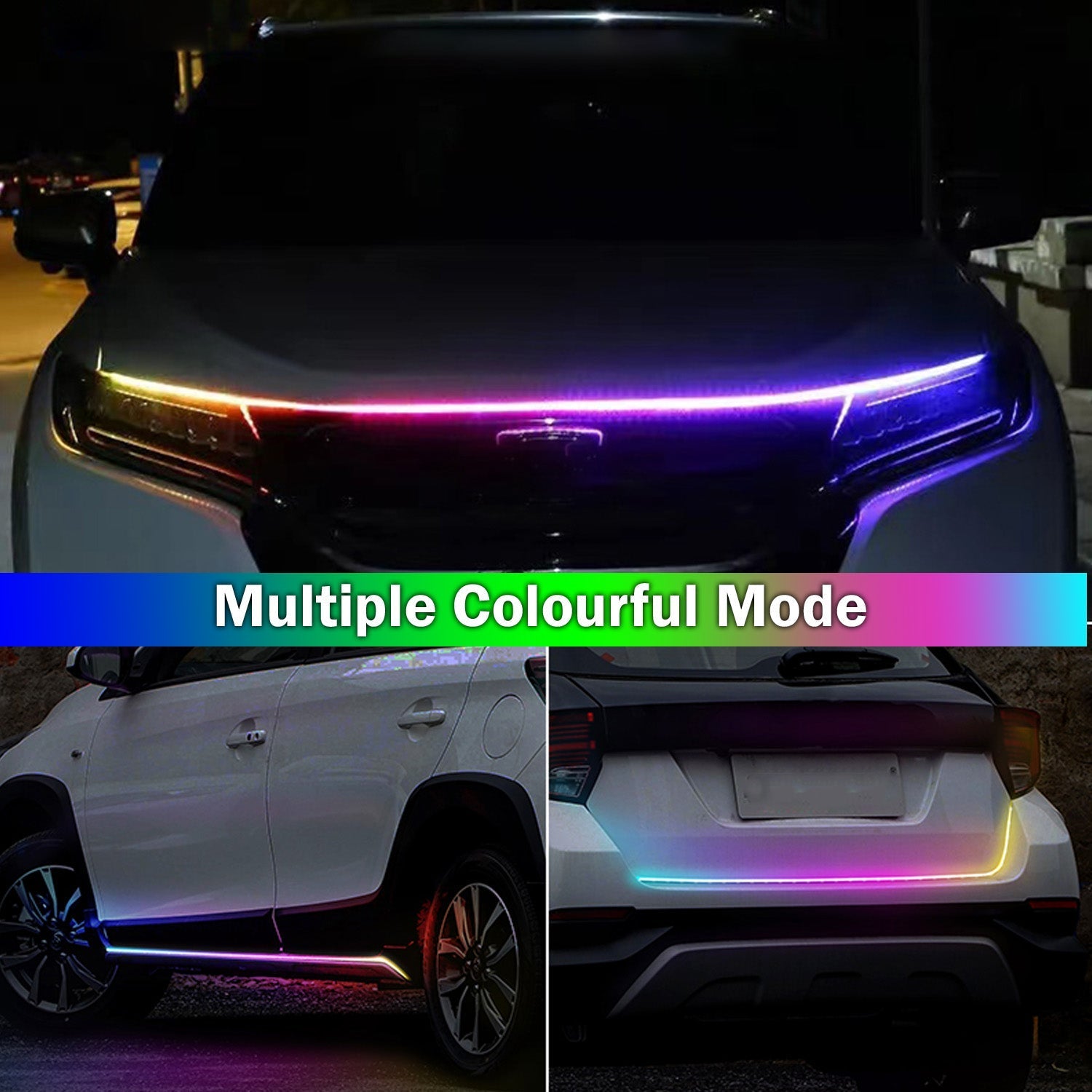 Autopowerz 1.5 M Car Engine Edge Decorative Lamp Flexible Auto Hood Strip Light