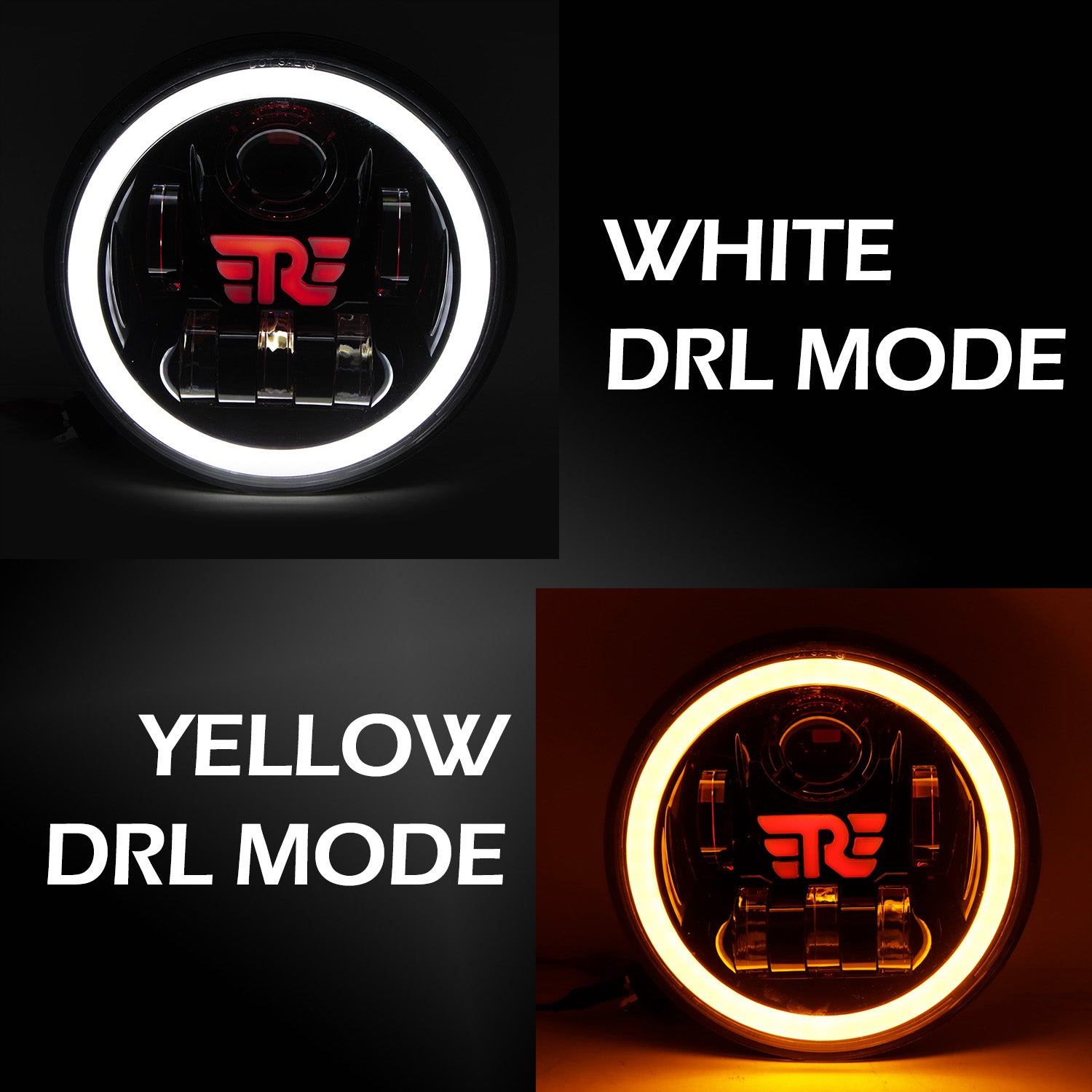 7 inch RE Logo Round Headlight