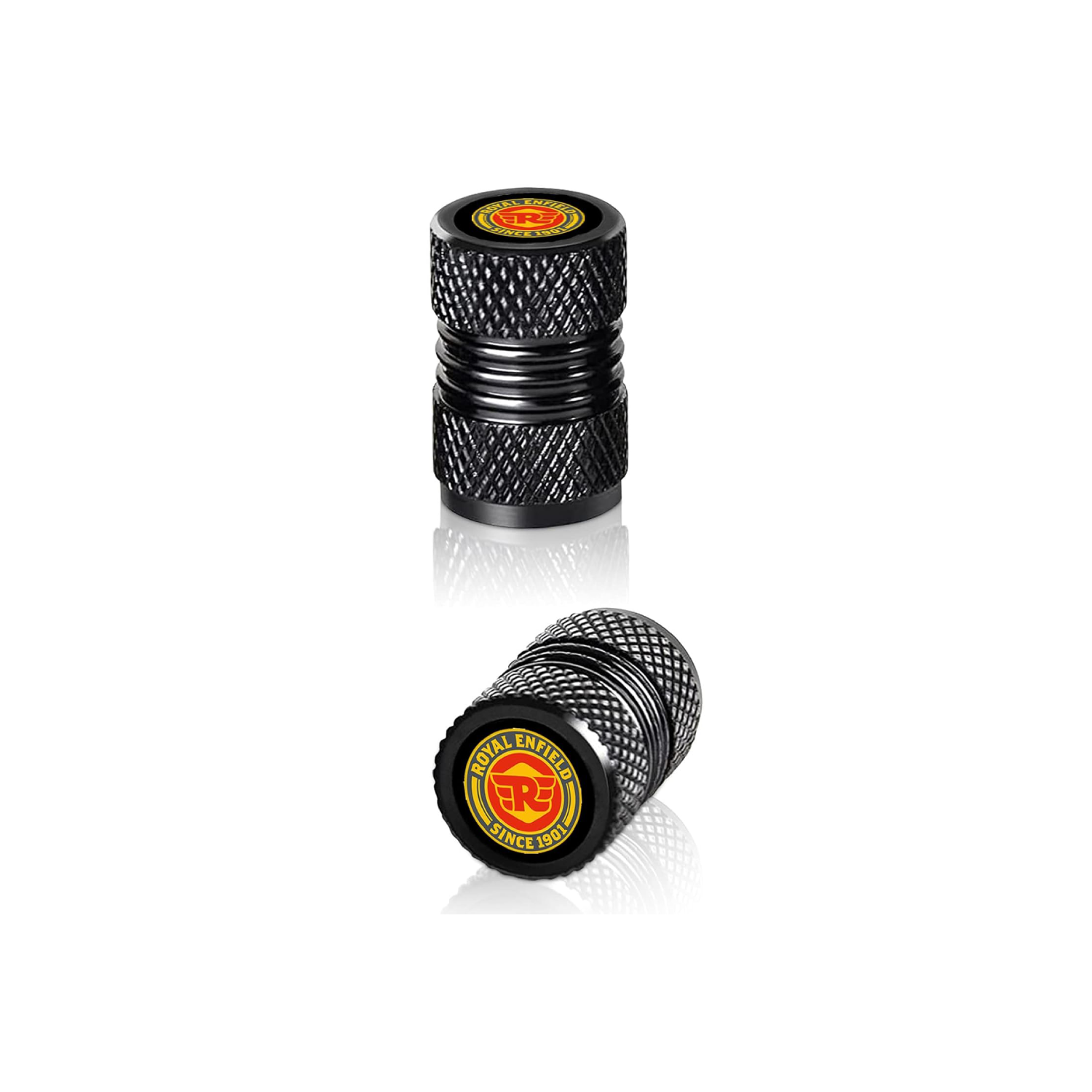Premium Black Metal Bike Car Tyre Valve Caps Durable Stylish Univer