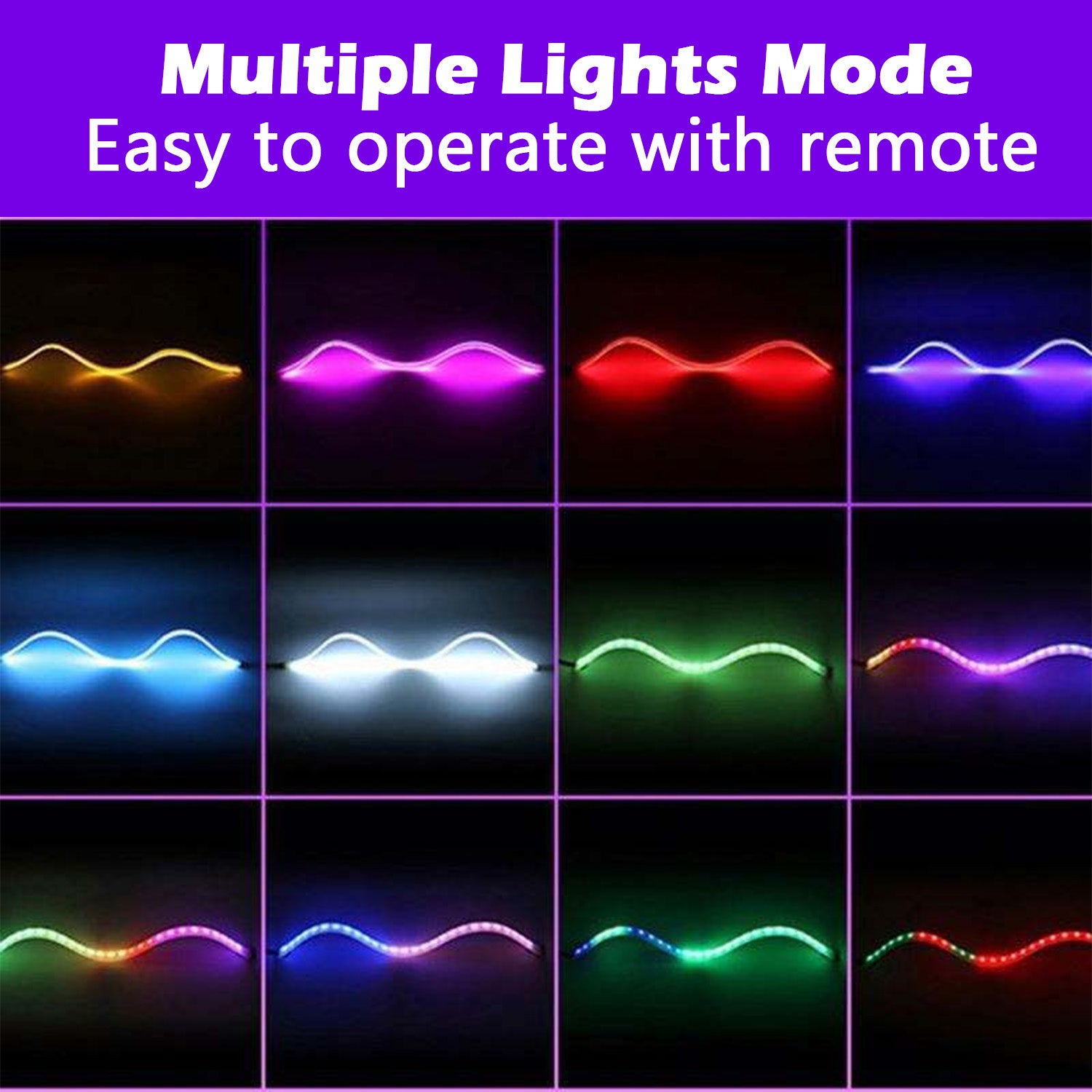 60cm rgb strip light, rgb running strip, bike strip running, car running strip light, led strip running ight,60cm running rgb light, rgb remote light