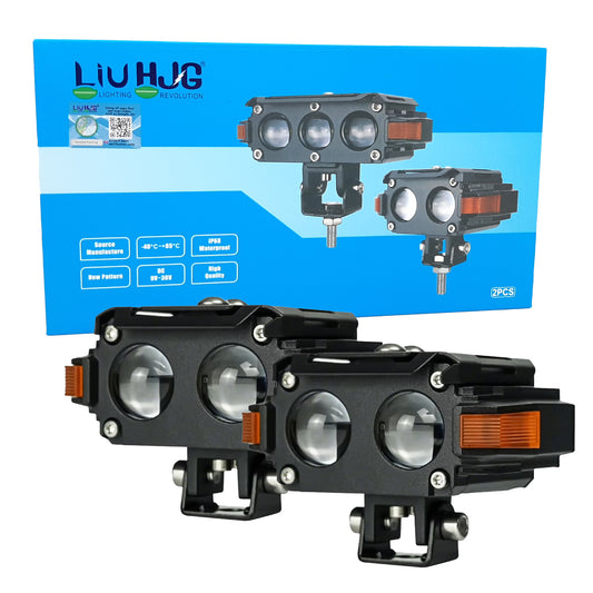 LIU HJG Original Future Eye S60 LED Fog Light 80W Pair with Red Devil Eye