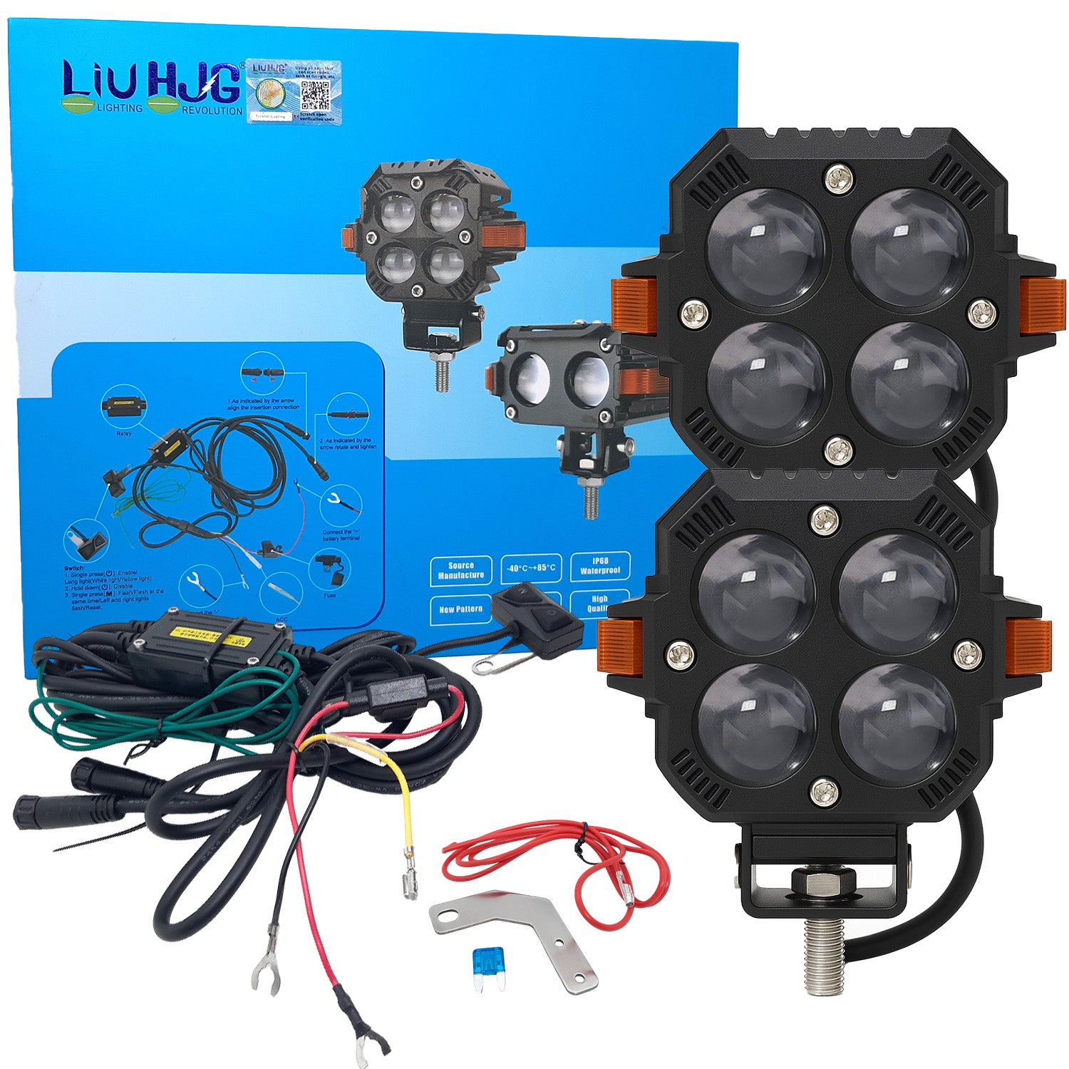 Liu hjg official website, liu hjg led fog light, liu hjg future eye led light, liu hjg 4 ed square fog light, yellow,white led