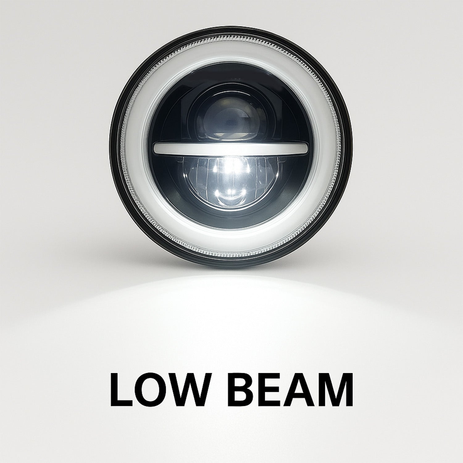 LIU HJG 7 inch headlight, yellow/white drl headlight, round led headlight, liu hjg thick drl headlight, round led headlight, liu hjg round headlight with drl