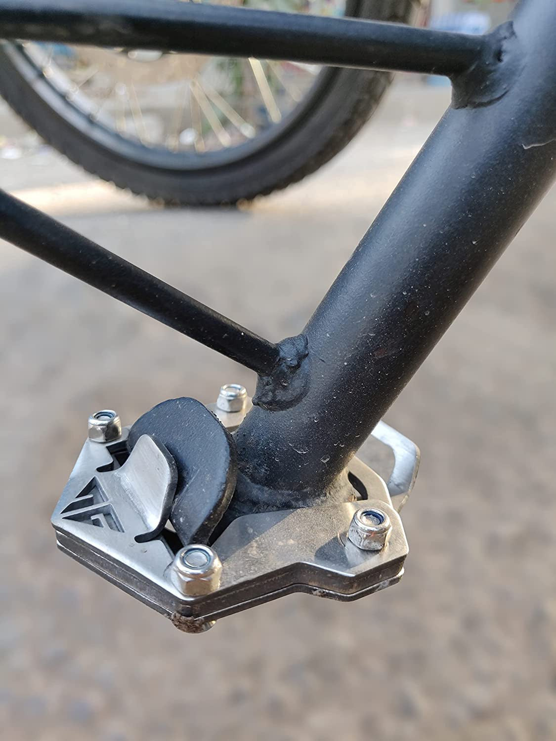 AutoPowerz Brushed Stainless Steel Side Stand Extender for Royal Enfield Himalayan Bike Side Stand