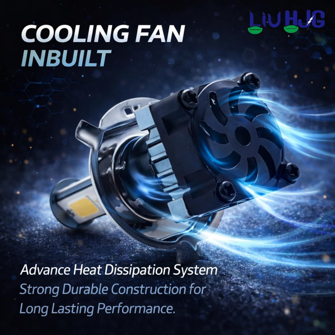 AUTOPOWERZ H4 LED Headlight Bulb with Inbuilt Active Cooling Fan and Advanced Heat Dissipation