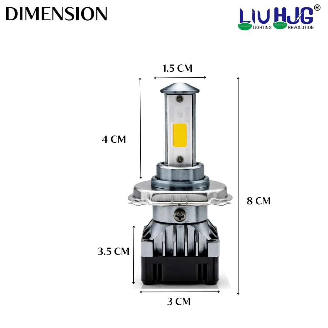 Dimensions Chart for AUTOPOWERZ 40W H4 LED Bulb 8cm Total Height 4cm Base 3cm Base Width