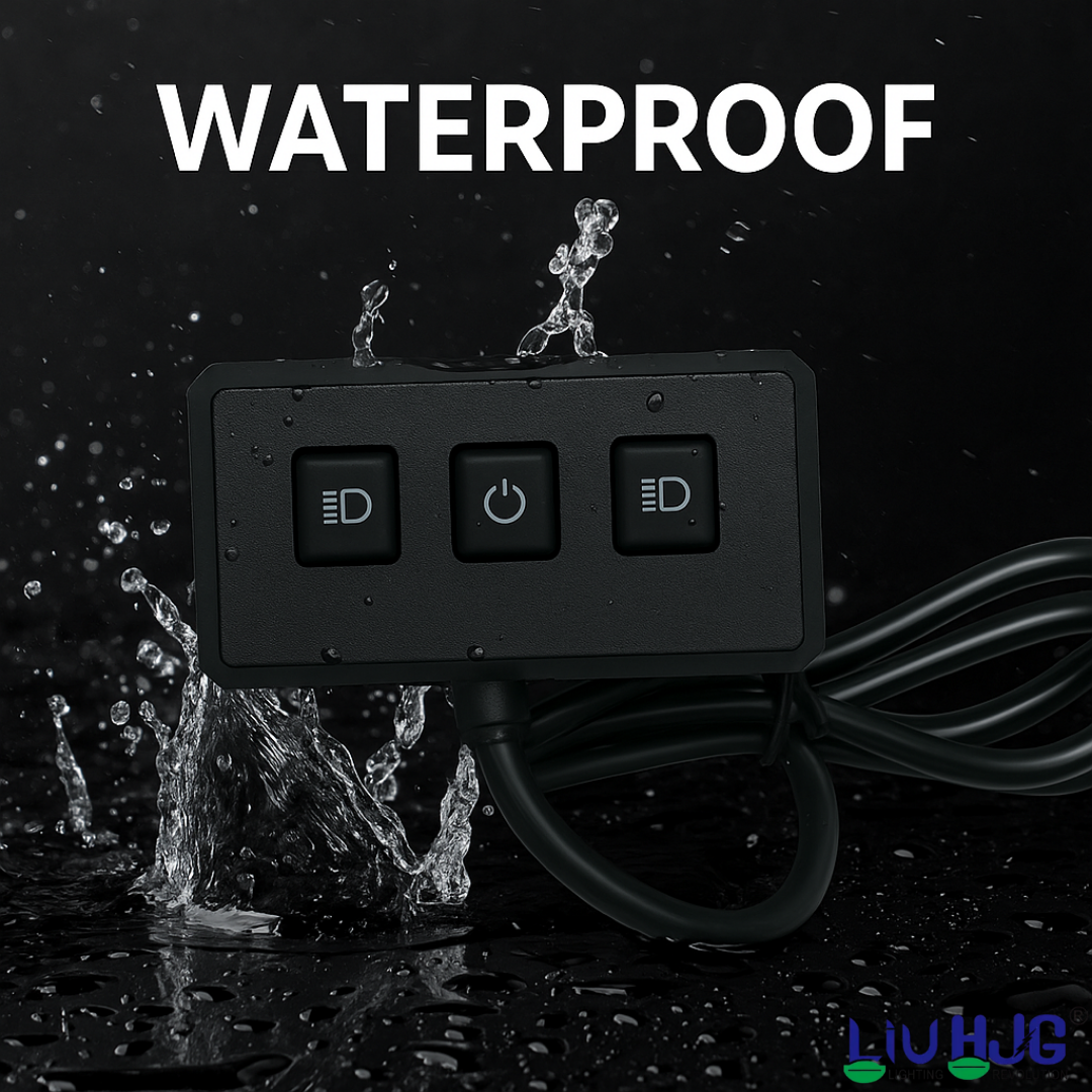 LIU HJG 3-Button CNC Handlebar Switch Box Waterproof Rain Resistant Protection