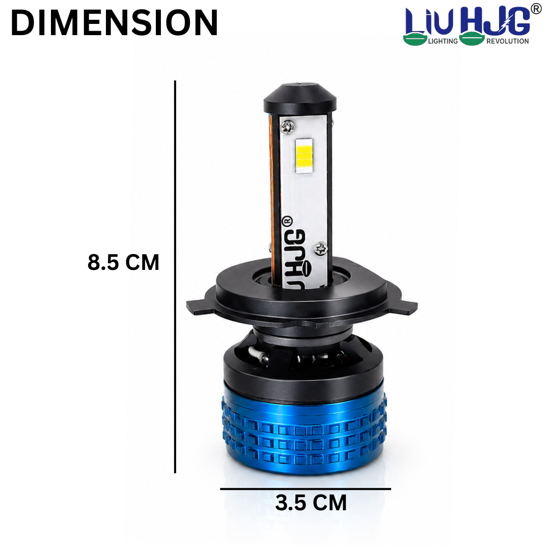 LIU HJG® 80W High Power LED Headlight Bulb with 12,000 RPM Cooling Fan & canbus Driver - IP68 Waterproof White Light for Bike & Car (6 Months Warranty)