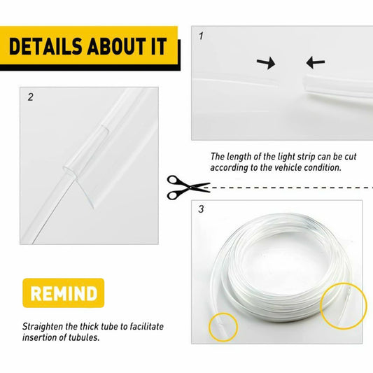 Ultra Thin Acrylic Neon Strip Fiber Installation inside Car Dashboard Gap
