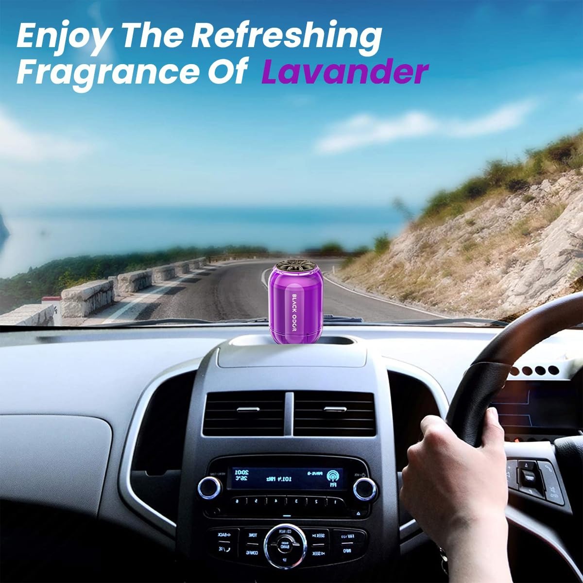 Black Odor Lavender car air freshener, BO-8 big size air freshener gel, long-lasting lavender fragrance for car, home and office, oil-based air freshener scent, natural gel air freshener 180g, premium car perfume lavender, room freshener for washroom and gym, BLACK ODOR BO-8 lavender scent, gel-based car air freshener