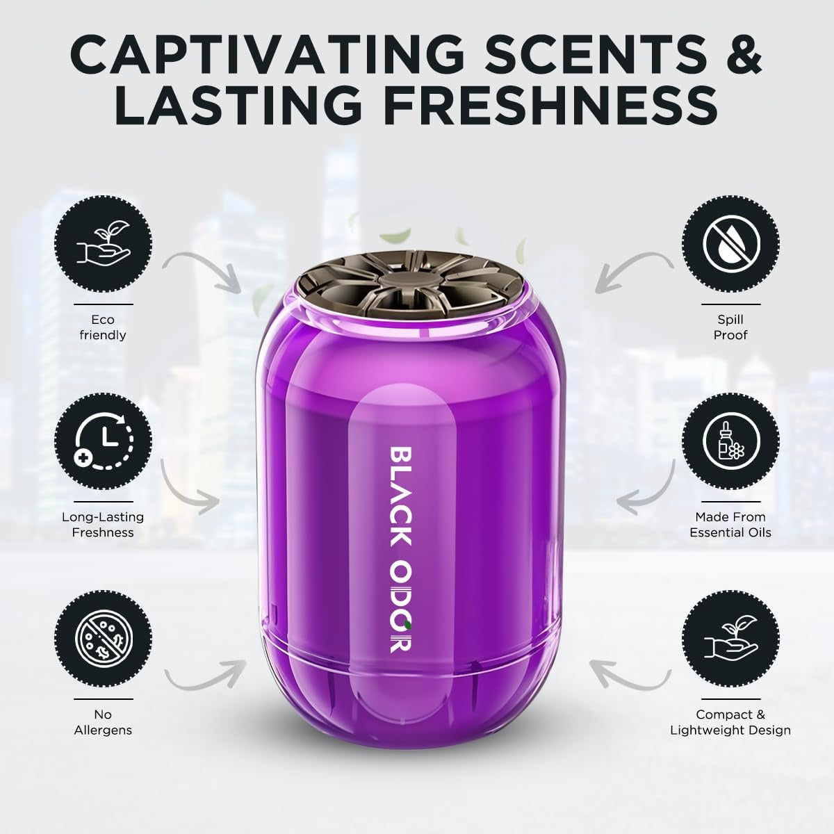 Black Odor Lavender car air freshener, BO-8 big size air freshener gel, long-lasting lavender fragrance for car, home and office, oil-based air freshener scent, natural gel air freshener 180g, premium car perfume lavender, room freshener for washroom and gym, BLACK ODOR BO-8 lavender scent, gel-based car air freshener