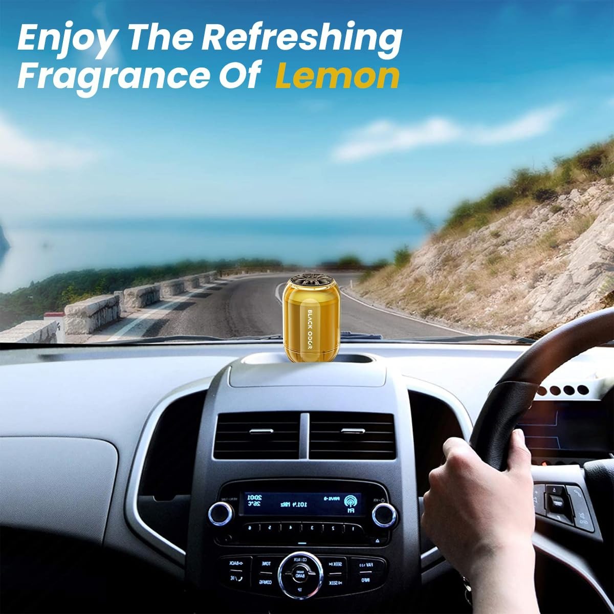 BLACK ODOR BO-8 Lemon Car Air Freshener, big size 180g car air freshener, long-lasting lemon fragrance air freshener, natural oil-based air freshener gel, remove bad odors car perfume, car home office air freshener, 60 days long-lasting air freshener, citrus lemon scent air freshener, gel type air freshener for car, car dashboard air freshener lemon, premium car air freshener Black Odor, multi-purpose room and car freshener, air freshener for washroom and office, non-hanging car perfume gel, BO-8 lemon air 