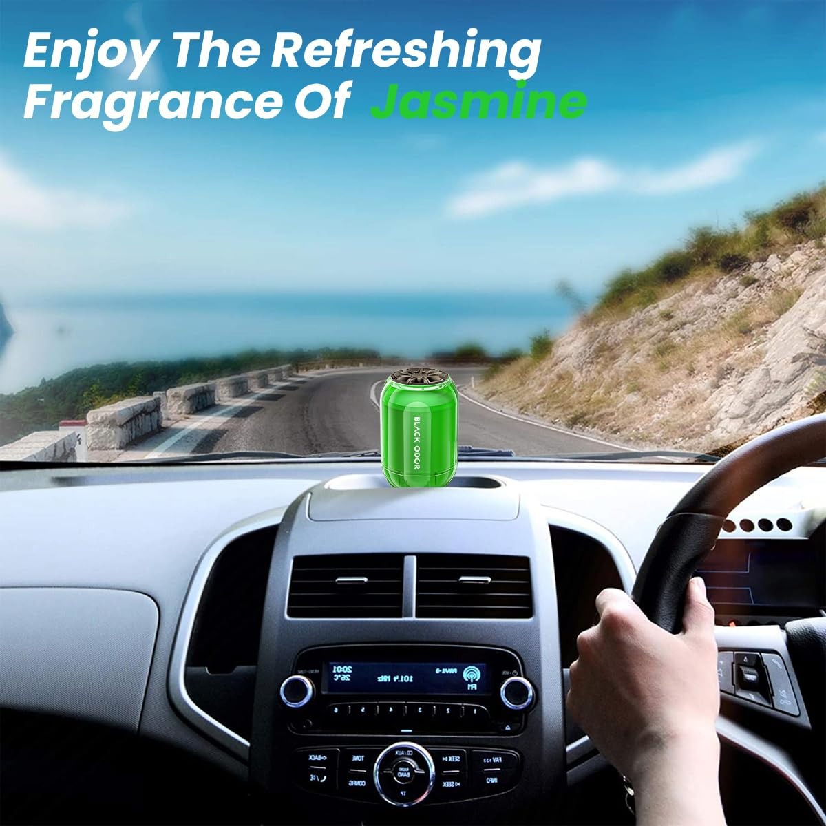 BLACK ODOR BO-8 Jasmine Car Air Freshener, big size 180g car air freshener, long-lasting jasmine fragrance air freshener, natural oil-based air freshener gel, remove bad odors car perfume, floral car perfume for dashboard, car home office air freshener, 60 days long-lasting air freshener, jasmine scent air freshener gel
