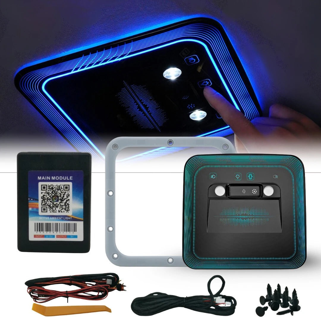 Car LED roof light, car cabin reading light, RGB LED roof panel, universal car LED light, reading lamp for car interior, multicolor LED cabin light, car interior RGB light, LED dome light with reading feature, RGB mood light for car, car LED ceiling light, universal fit car LED lamp, ambient RGB light for vehicles, LED reading panel for car, interior car roof RGB lighting