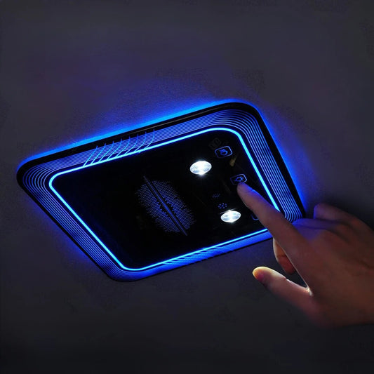 Car LED roof light, car cabin reading light, RGB LED roof panel, universal car LED light, reading lamp for car interior, multicolor LED cabin light, car interior RGB light, LED dome light with reading feature, RGB mood light for car, car LED ceiling light, universal fit car LED lamp, ambient RGB light for vehicles, LED reading panel for car, interior car roof RGB lighting