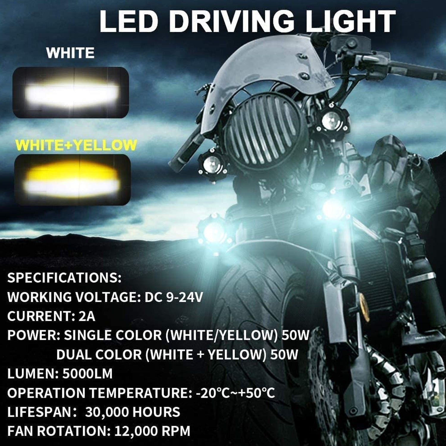 LIU HJG Mini Drive Fog Light, Double Color LED Fog Light, White Yellow Fog Lamp, 40W LED Fog Light, Universal Fog Light for Car and Bike, Dual Beam Fog Light, HJG Heavy Mini LED Light, Compact LED Fog Lamp, White & Yellow Driving Light, LED Fog Light for Bikes, Car LED Fog Light 40W, Waterproof Mini Fog Light, HJG Dual Color Fog Light.