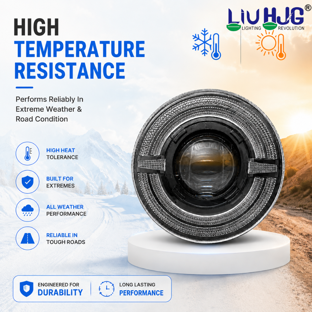 Extreme heat and cold temperature resistance test for 7 inch round LED headlight.
