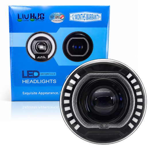 LIU HJG C-227 7 Inch 58W Round LED headlight with retail box sold by authorized seller Autopowerz.