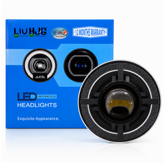 LIU HJG C-318 7 Inch 58W Round LED headlight with retail box sold by authorized seller Autopowerz.