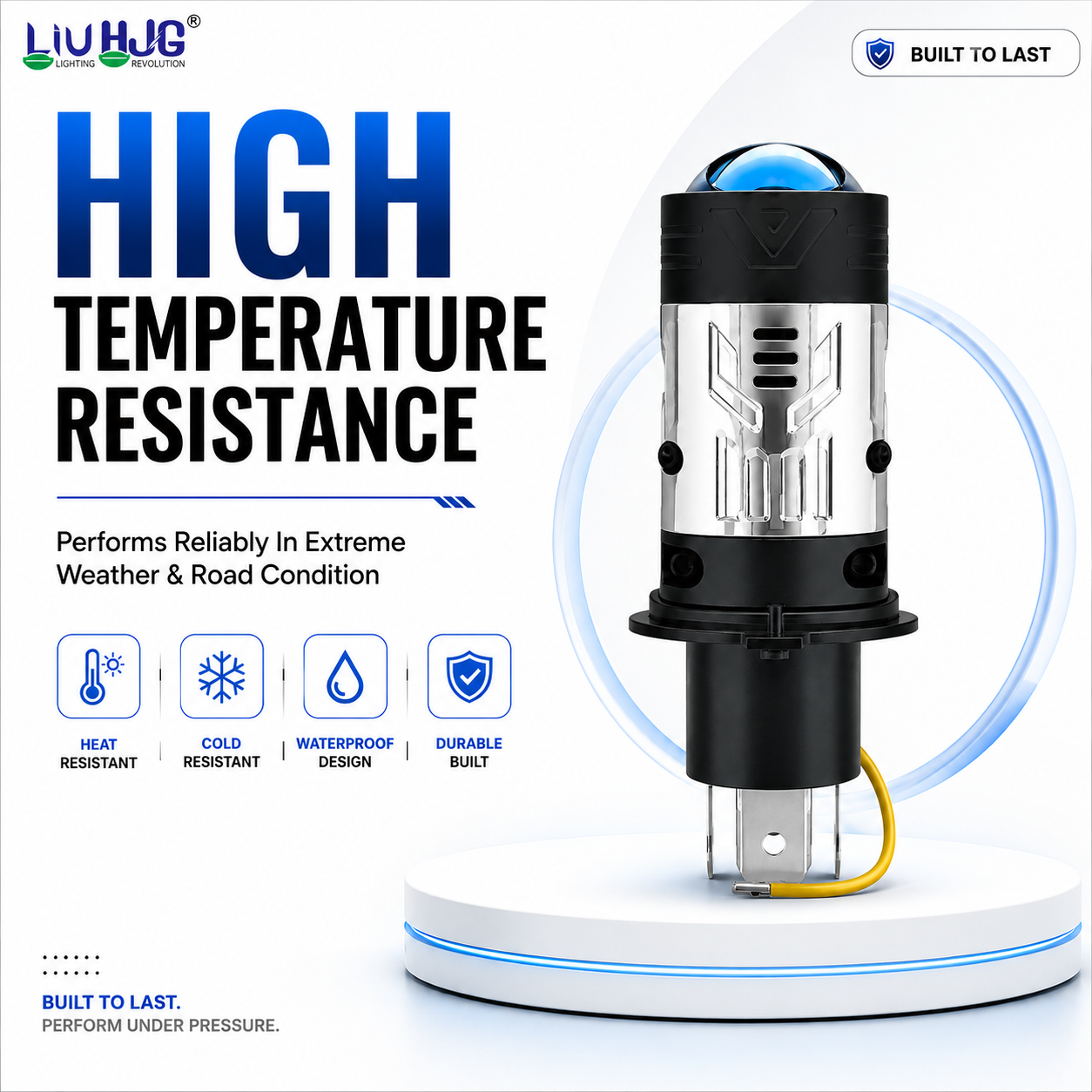 High temperature and extreme weather resistance test for LIU HJG N18 H4 LED projector bulb.