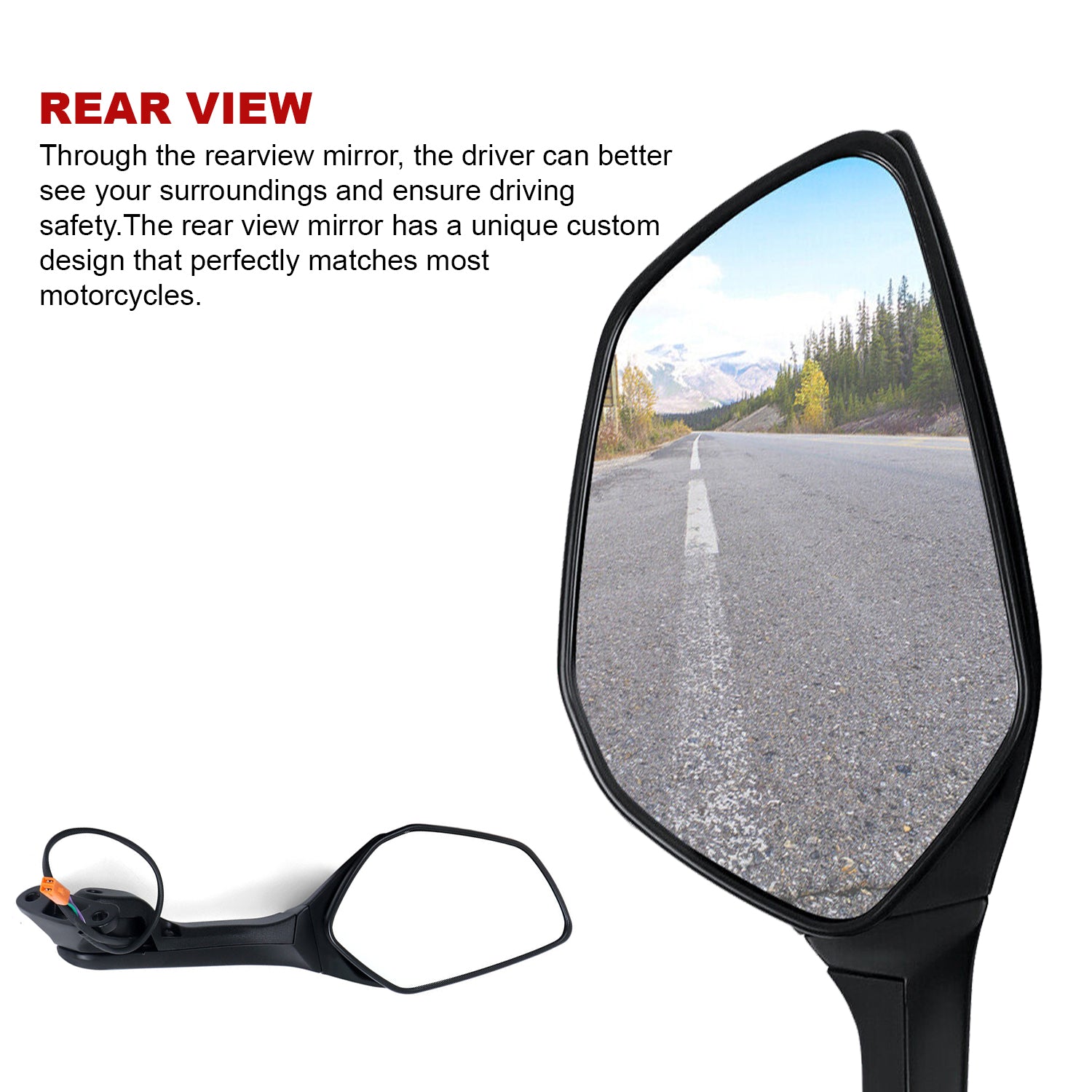 AUTOPOWERZ ABS Plastic Motorcycle Black Rear View Side Adjustable Mirror with LED Turn Light R15 Mirror
