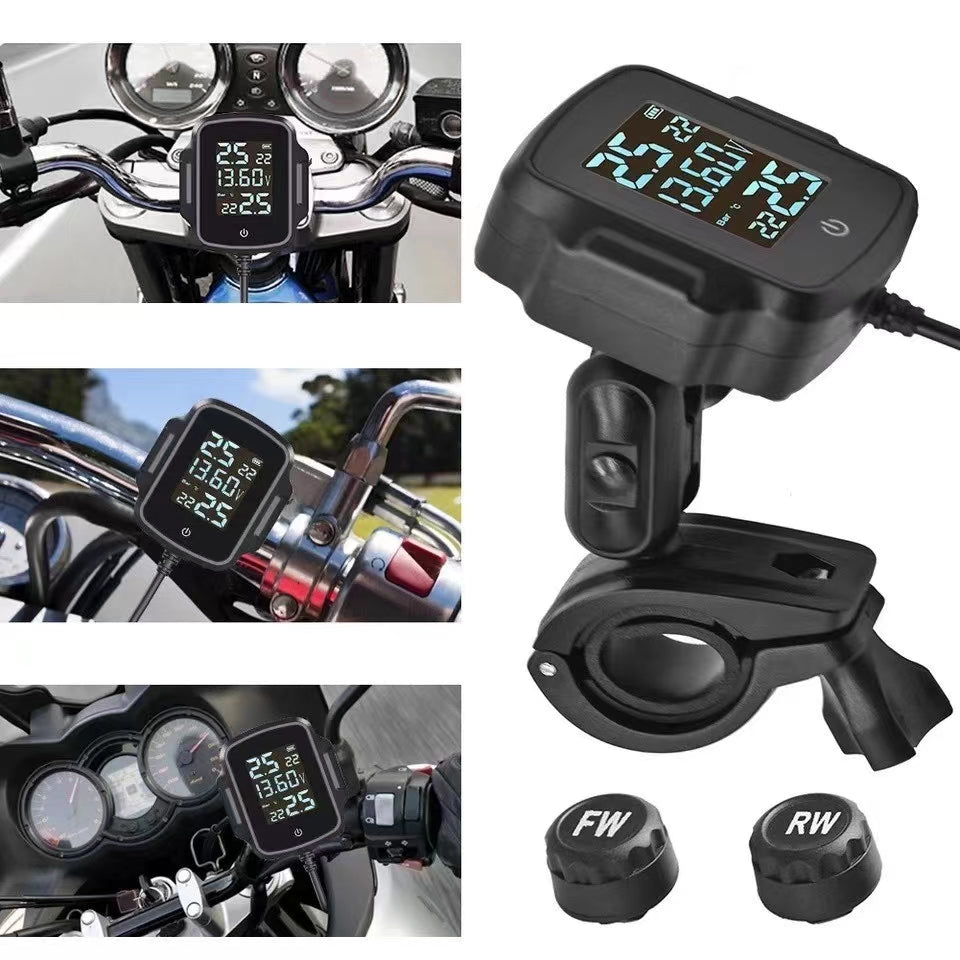 Autopowerz Bike Tyre Pressure Monitoring System Universal With USB Charging Port TPMS