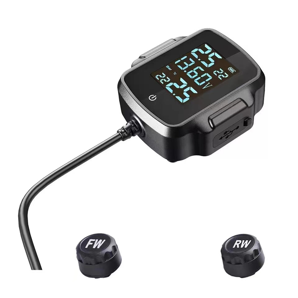 Autopowerz Bike Tyre Pressure Monitoring System Universal With USB Charging Port TPMS
