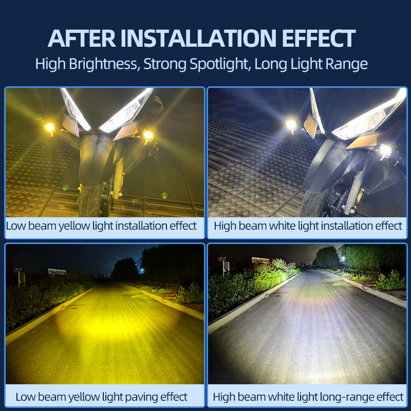 40W Yellow/White Motorcycle Driving Fog Light (Pack of 1)