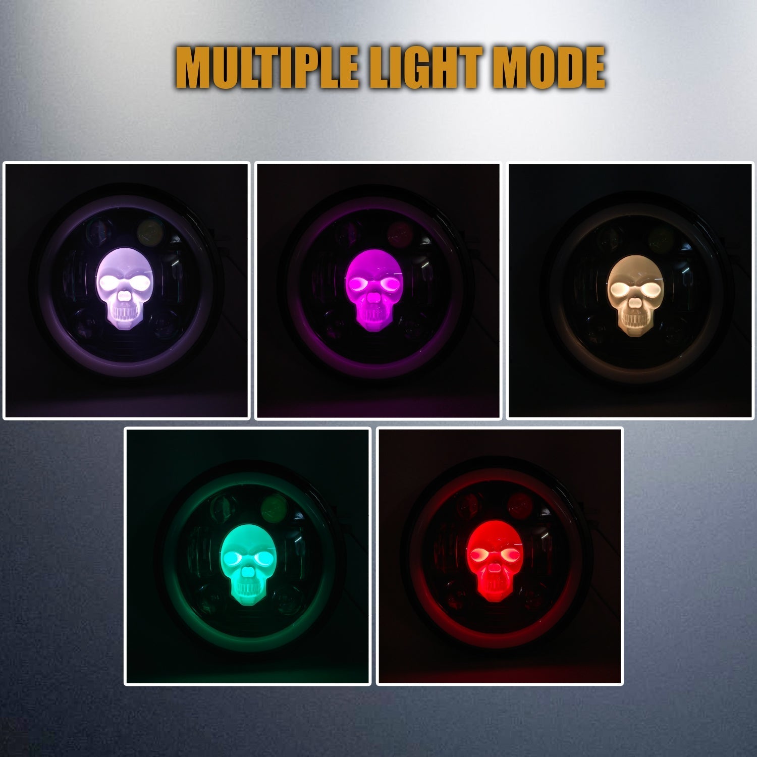 5.75 Inch Round Skull LED Headlight