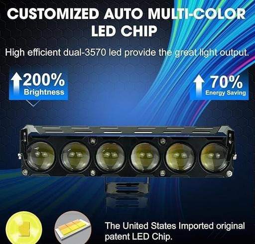 LIU HJG 6 Lens Fog Light, 6 LED Fog Light for Bike, Devil Eye Fog Light for Car, Yellow White Dual Color Fog Light, Flashing Mode Fog Light for Bike, Steady and Flashing Fog Light, Universal LED Fog Light for Car, High-Performance LED Fog Lamp, Dual Color 6 Lens Fog Light, Bike Fog Light with Devil Eye, White Yellow Fog Light 1 Pc, LED Fog Light with Devil Eye Design, Waterproof 6 Lens Fog Lamp, LIU HJG Devil Eye Light, Multi Mode Fog Light LED, Powerful Fog Light for Motorcycle, Stylish Devil Eye Fog Light