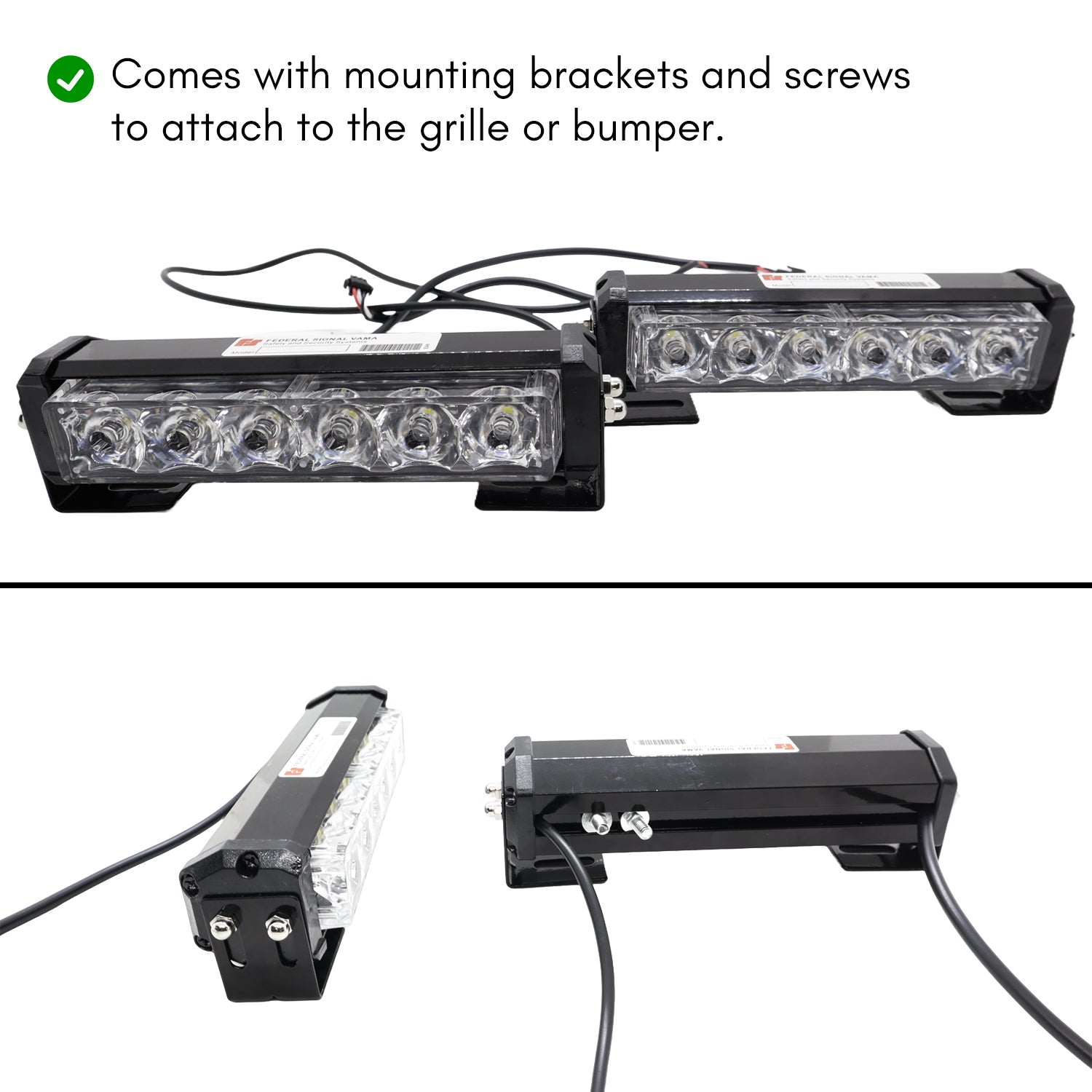 Federal Car Flasher Red/Blue & white Lighting Effect, 15 Modes With Smart Remote Control (Pack of 2pcs)