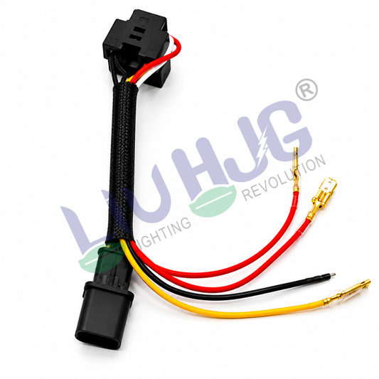 LIU HJG Royal Enfield 4-pin to H4 conversion coupler wiring harness sold by authorized seller Autopowerz.