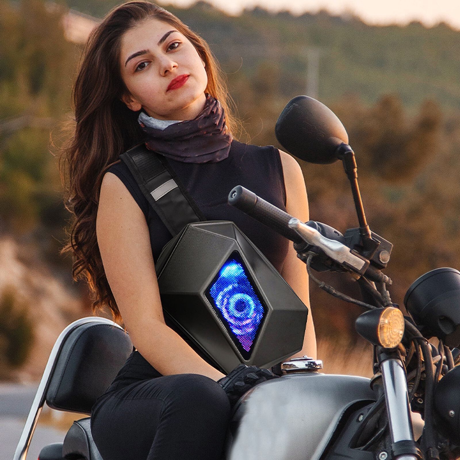 LED Display Backpack With APP Control Waterproof Adjustable Shoulder Strap With USB (Pack of 1)