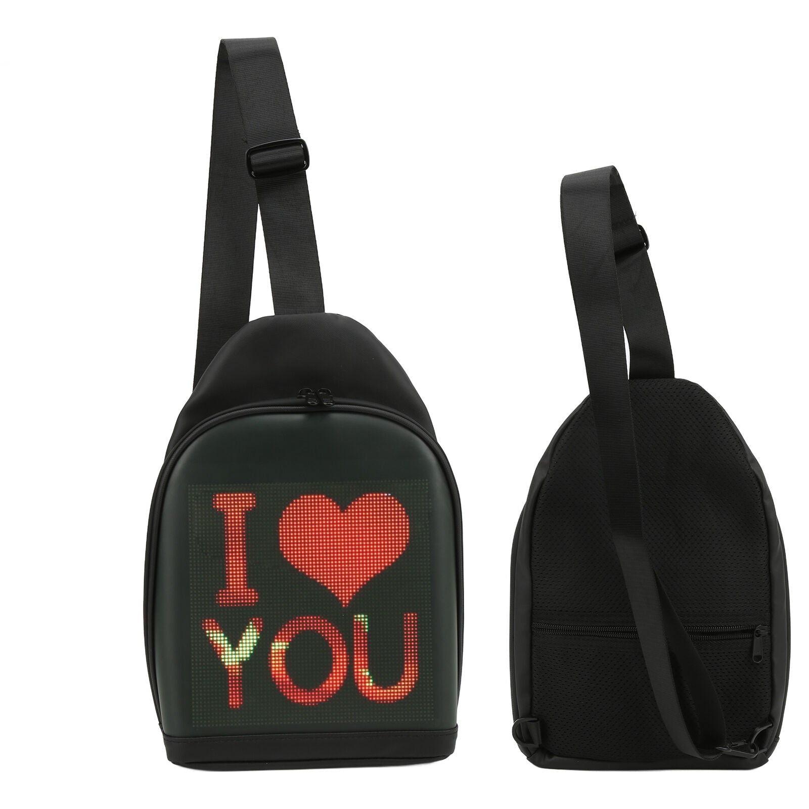 LED Display Adjustable Sling Backpack 10.5inch Multiple Pockets Waterproof Sling Fully App Control  (Pack of 1)