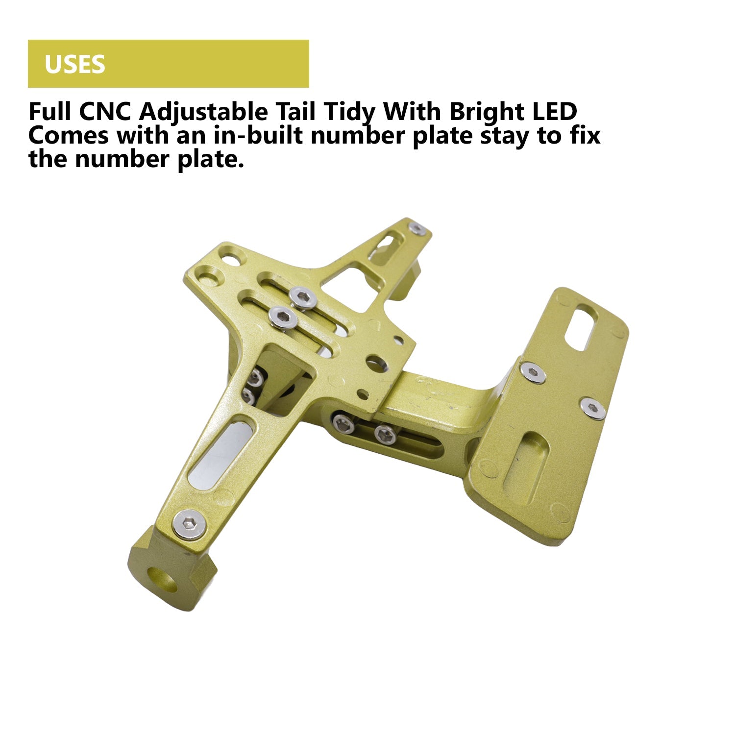 Motorcycle Bike Metal Adjustable Angle License Number Plate Frame Hold